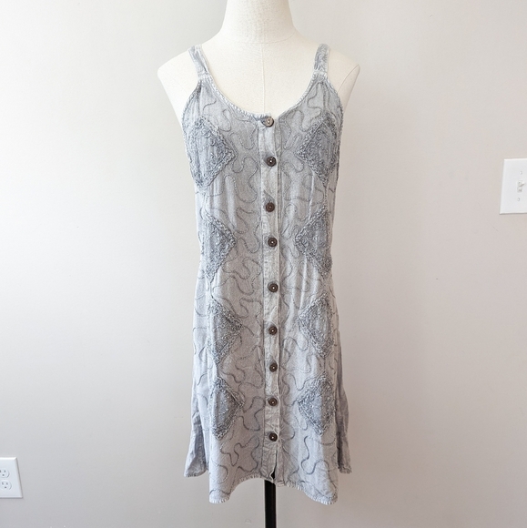 Vintage Boho Hippie Fairy Embroidered Dress Whimsigoth - Picture 2 of 8